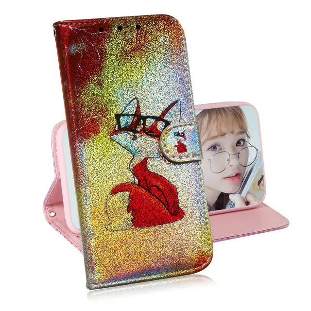 Шикарный шикарный Милый рисунок Флип Etui для iPhone 8 7 6 6s Plus чехол, роскошный Футляр Блеск чехол для iPhone 5 5S SE iPhone8 Coque - Цвет: A-3
