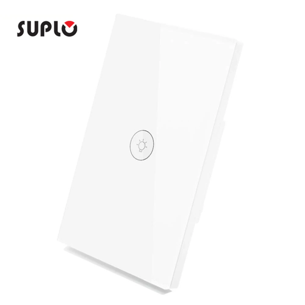 

SUPLO US Wifi Smart Wall Touch Switch 1 Gang Glass Panel APP Remote Control Work with Google Home and Alexa for Smart Life