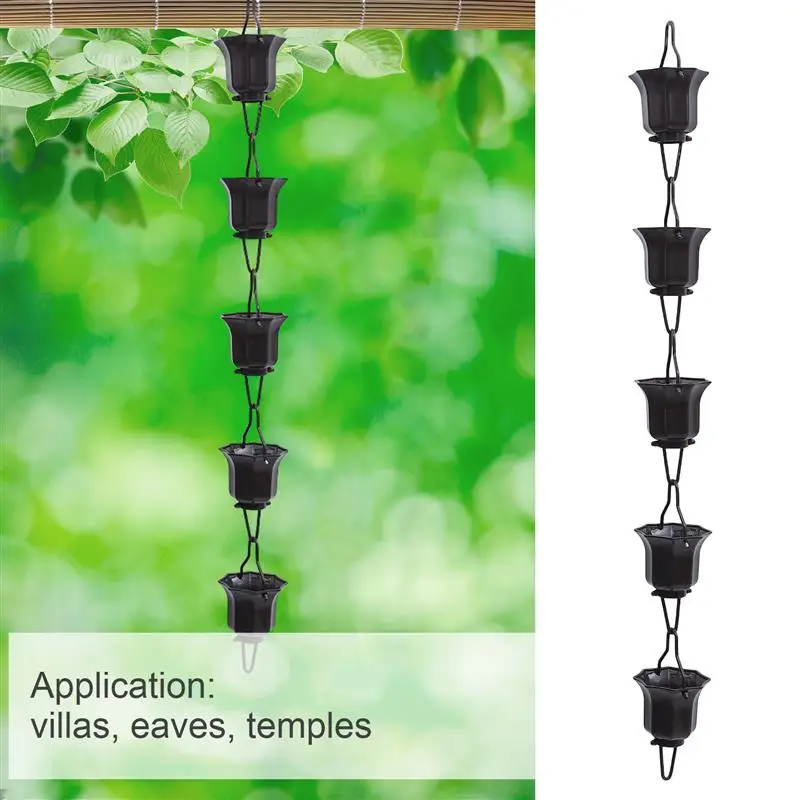 Rain Chain Decorative Bell Gutterchains Downspouts Lotus Downspout Umbrella Garden Iron Ornaments Hanging Chime Design Japanese