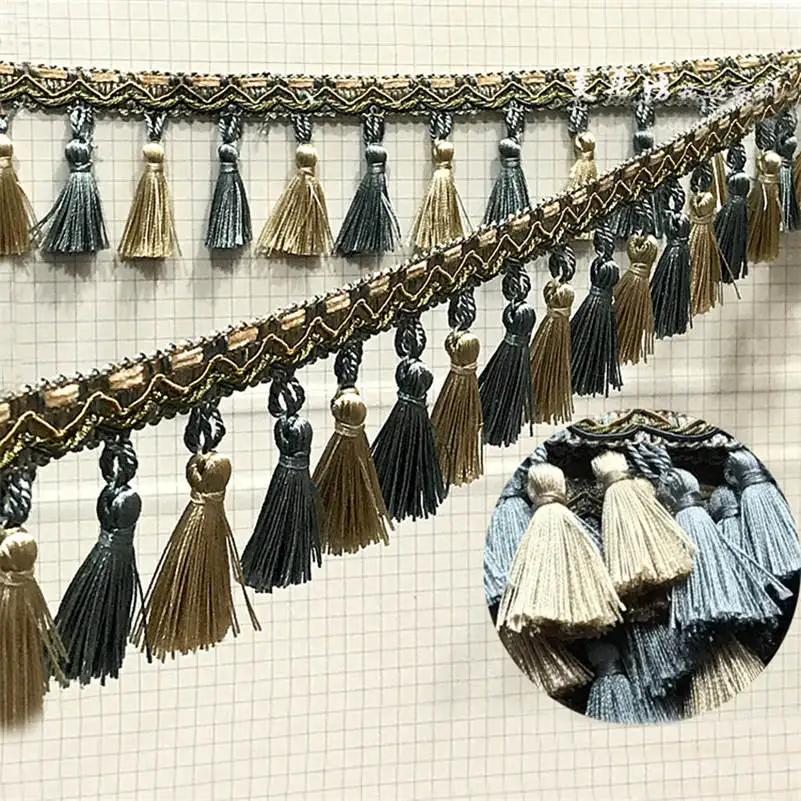 

1M Two Tone Curtain Tassel Fringe Edging Trim Sewing Crafts Cushions Home Decor