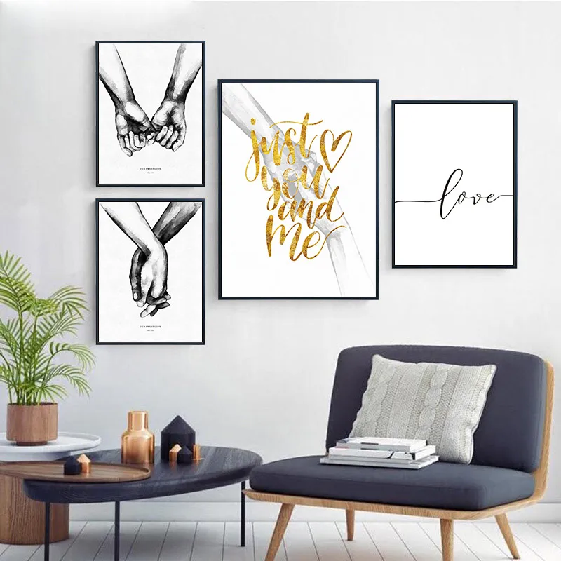 Декор для гостиной скандинавский плакат черно белый холст с удержанием рук