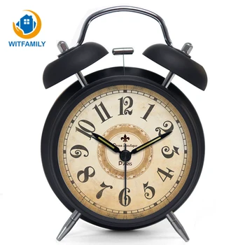 

Lazy Mute Student Bedside Luminous Super Loud Alarm Clock Promotion Retro Bell Knock Roma Vintage Clock Desktop Clock