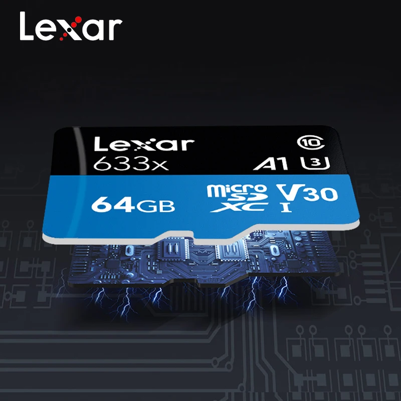 Карта памяти Lexar 32 ГБ 64 карта MicroSD SDHC/SDXC 128 256 512 класс 10 до 95 МБ/с./с для чтения
