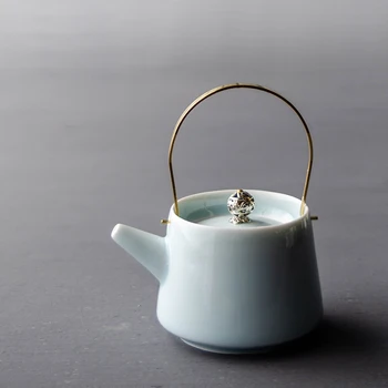 

Ceramic tea set single pot celadon hand held teaware small teapot