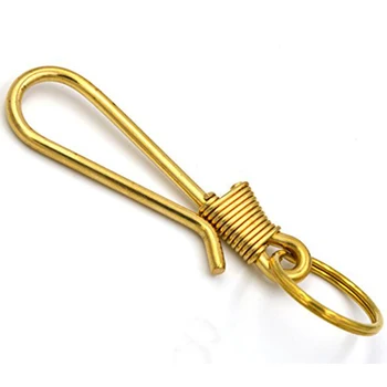 

2-2/5'' Solid Brass Fishhook keychain shackle Hooks for Straps Bags Belting Key wallet Key holder Key chain Key charms Bag