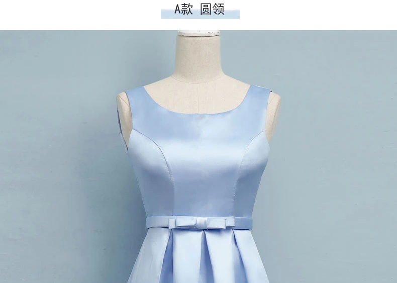 Vestido Azul Marino свадебное платье Элегантное голубое платье для подружки невесты сестры А-силуэт атласное короткое пикантное платье для выпускного короткое платье