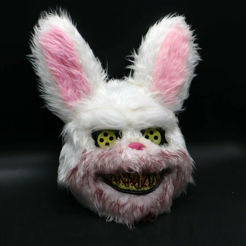 Маска на Хэллоуин белый кролик кровавый Жуткий Хэллоуин ужас Убийца Маска страшная маска для взрослых платье