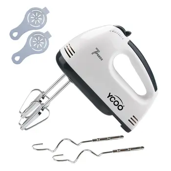 

YCOO 7-Speed Electric Hand Mixer Cake Whisk Egg Food Beater Power 180W Includes Beaters Dough Hooks and UK Plug
