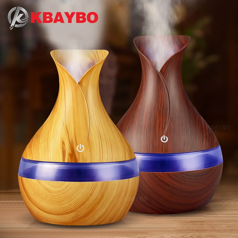Kbaybo 300ml Usb Electric Aroma Essential Oil Diffuser Ultrasonic Air Humidifier Wood Grain Led Lights Aroma Diffuser For Home Humidifiers Aliexpress