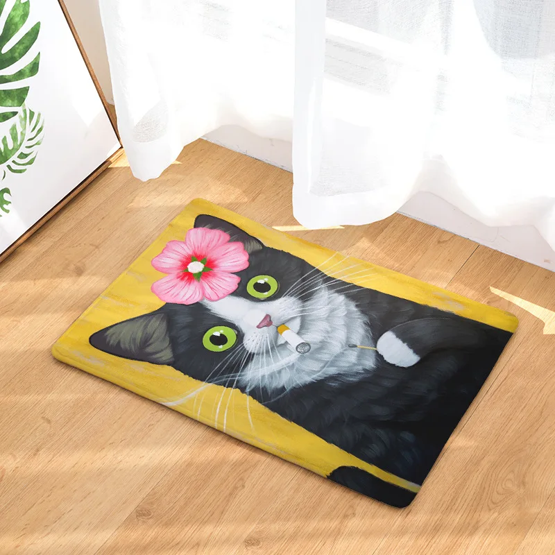

Cat Kitchen Floor Mat Doormat Carpets Couple Cats Print Mats Floor Kitchen Bathroom Rugs 40X60cm 50x80cm felpudo deurmat