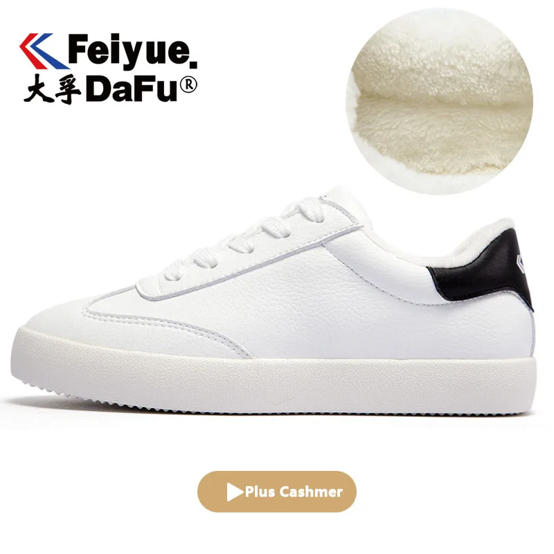 Feiyue Повседневное хлопковая обувь; верхний материал из 8152, с низким верхом, Женская зимняя обувь Скейтбординг обувь холщовые кеды кашемировой подкладкой