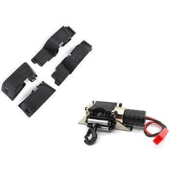 

1 Set Black Plastic Front & Rear Mud Flaps Fender & 1Pcs Rc Car Winch System and Wireless Remote Controller Receiver