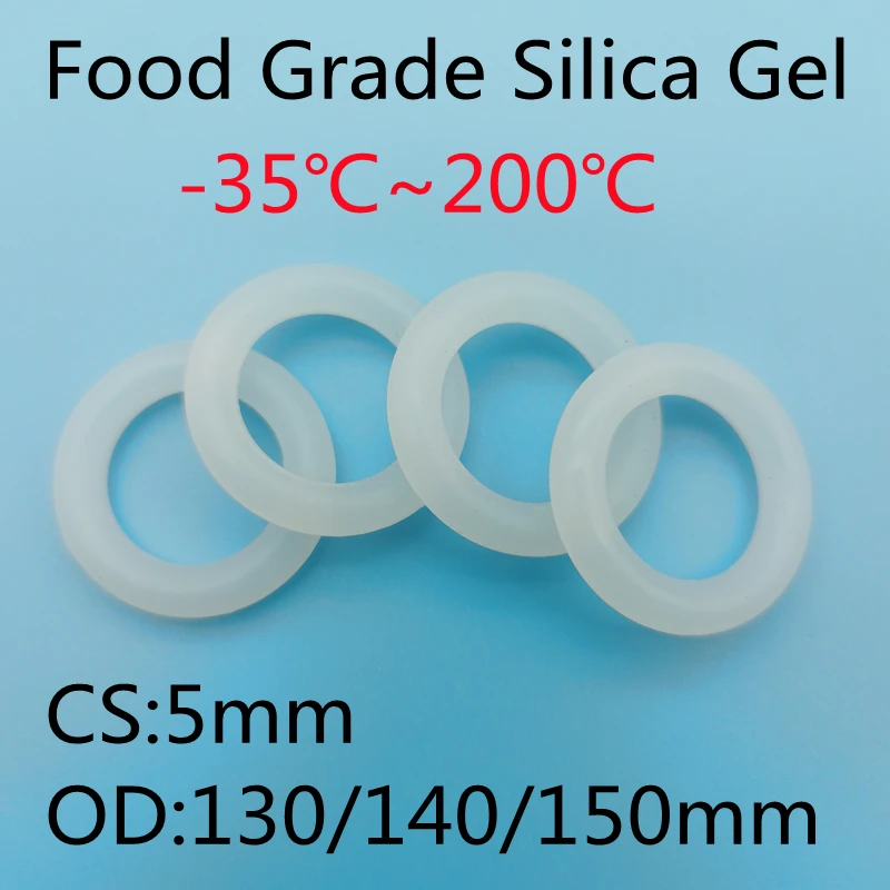 30pcs VMQ O Ring Seal Gasket Thickness 5mm OD 130mm150mm Silicone