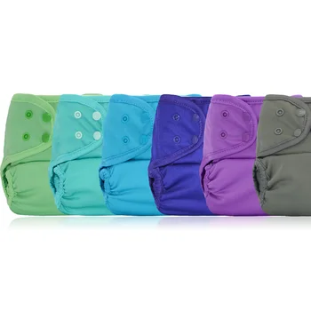 

Miababy 6pcs/lotOne size diaper cover waterproof breathable and reusable baby diaper ok to work with bamboo fitted cloth diaper