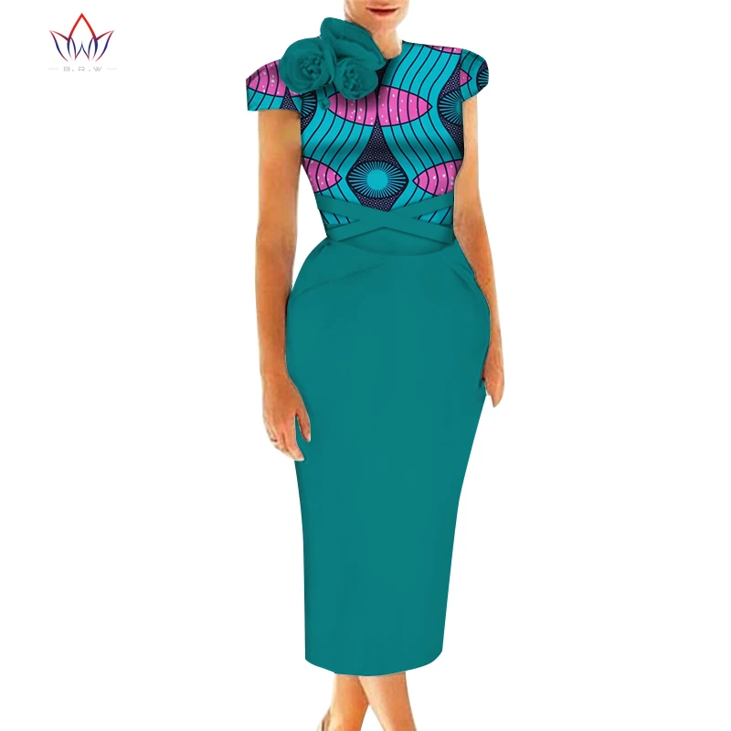 Vestidos африканские женские платья 2019 Новая мода 3 роза на плече африканская одежда Дашики Плюс Размер Сексуальные вечерние платья WY5239
