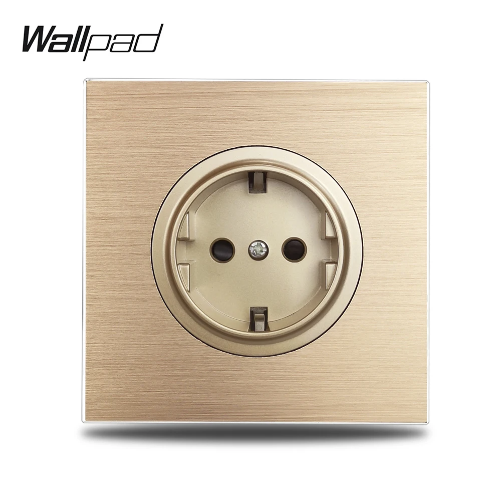 Настенная электрическая розетка Wallpad L6 Gold немецкая металлическая панель из