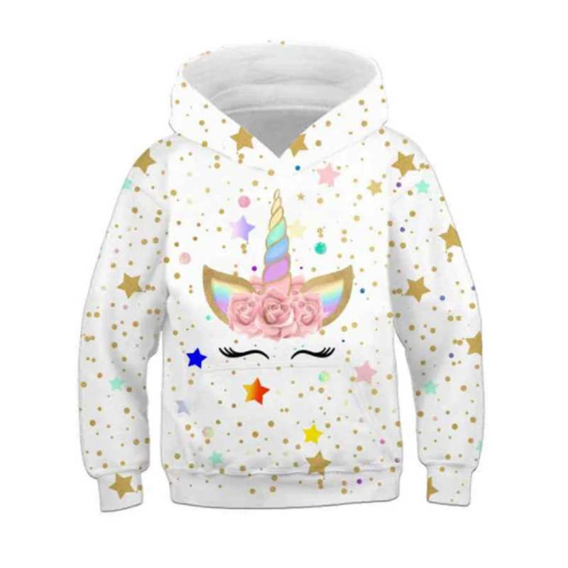 hoodie for girl 3D Unicorn Autumn and Winter Hoodies Cartoon Print Sweatshirt Boys Girls Unicorn Hoodies Kids Hooded Hoody Unicorn Sport Clothes hoodie black kid