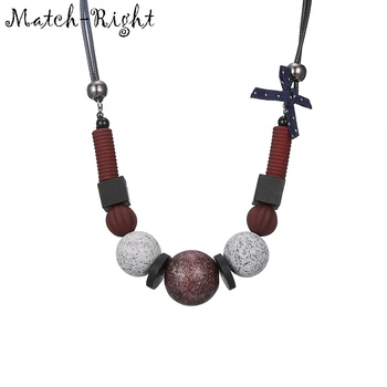 

Match-Right Women Necklace Statement Necklaces & Pendants Wood Beads Necklace For Women Jewelry YJZ-138