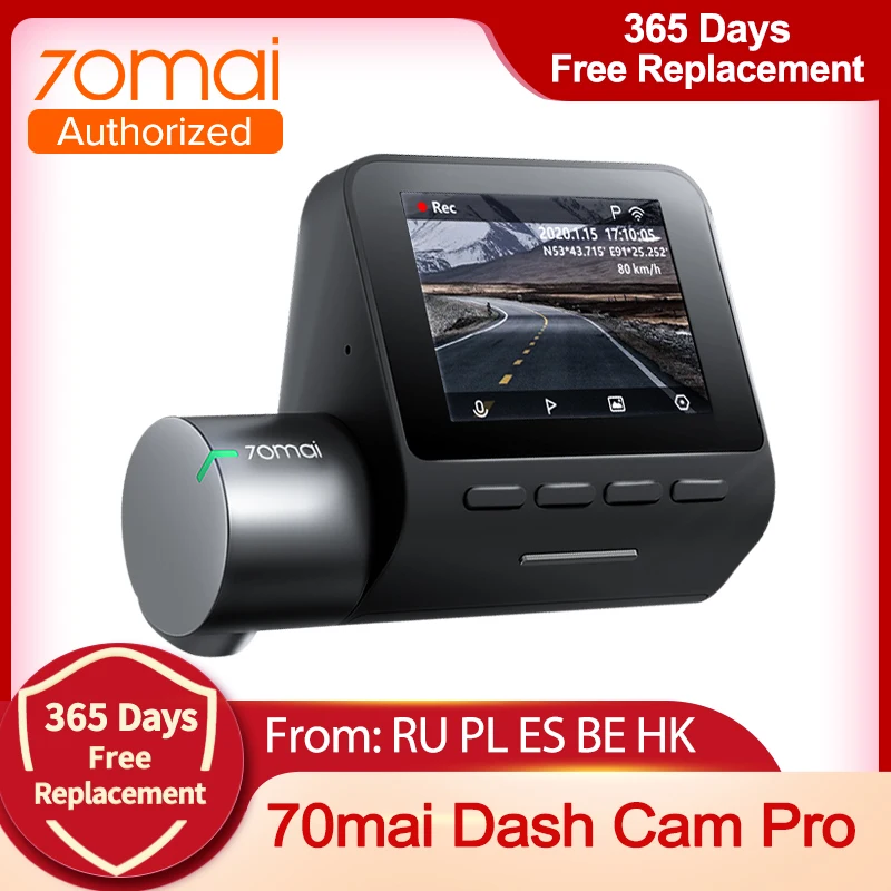 70mai Dash Cam Pro Smart Видеорегистраторы для автомобилей Камера 1944P GPS ADAS Скорость Ночное