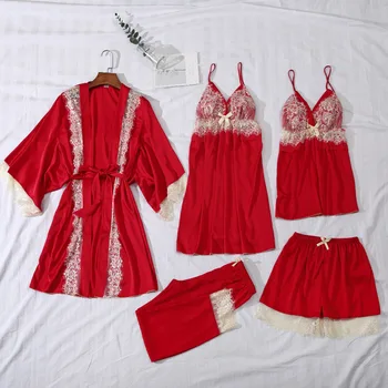 

4 Colours Winter Women Pajamas Set Spring Autumn Lace Printed Long Sleeve Cute Sleepwear Pijama Casual Homewear Female Pyjamas