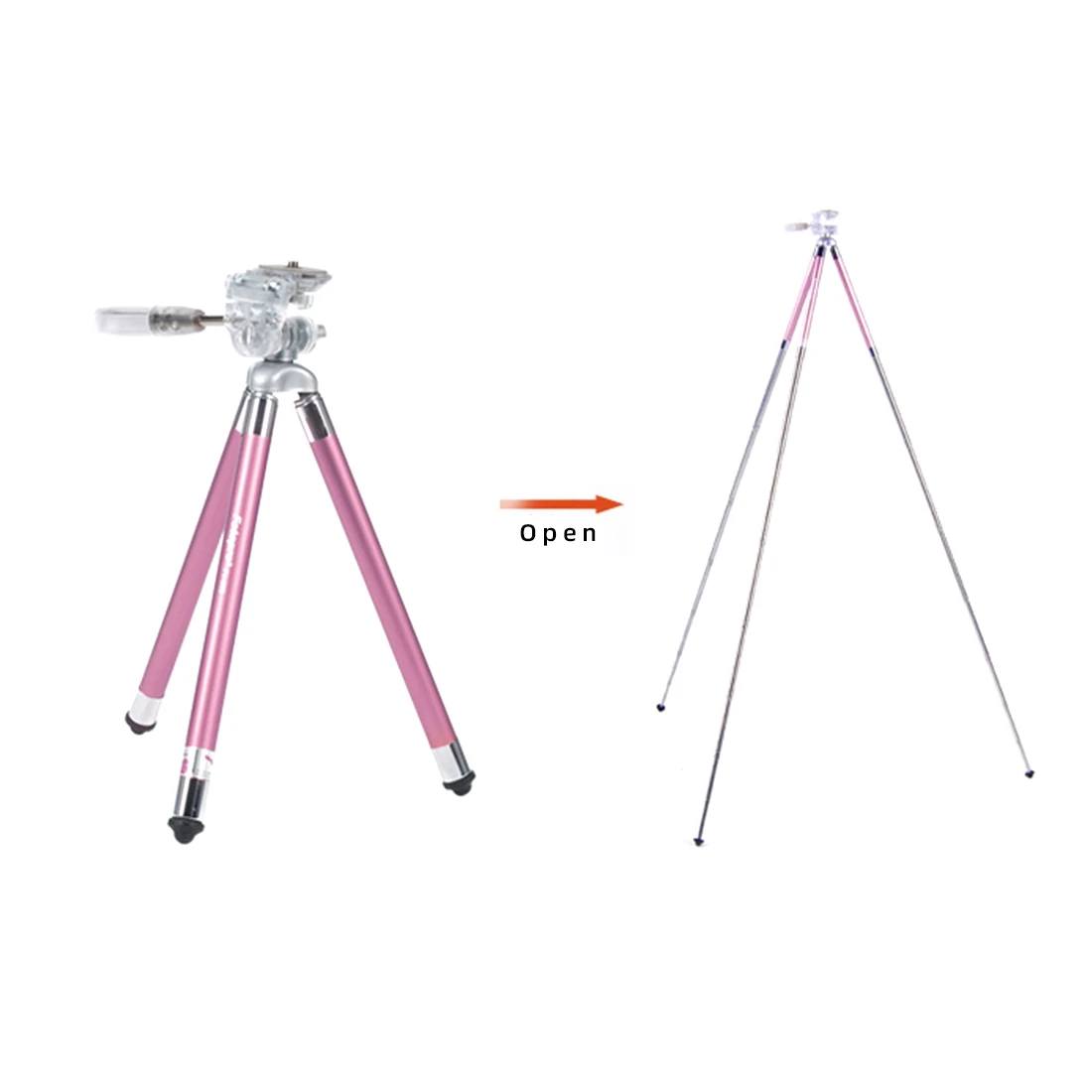 Выдвижной Штатив для iPhone/samsung/Xiaomi/huawei смартфон для Gopro 7 камера легкий штатив w 1/4 винт - Цвет: Pink