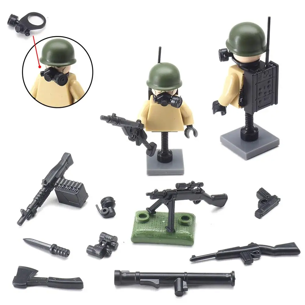 Ww2 militar gatling metralhadoras elétricas blocos de construção armas  guerra moc exército armas de fogo tijolos conjuntos crianças brinquedos  meninos