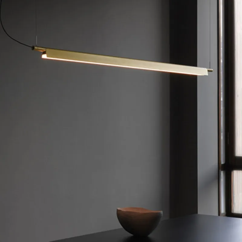 

linear LED pendant lamp light designer suspension hanging cord light gold/black bar office dinning table LED hanging lamp light