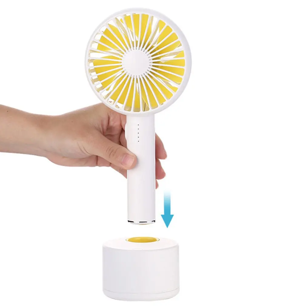 

Rechargeable Hand-Held Fan 120 Degree Shaking Head Large Capacity Fan 5 Speed Adjustable Mute Aromatherapy Desktop Fan