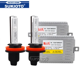 

SUKIOTO 55W Fast Bright F5 HID Ballast Kit 12V Cnlight Xenon HID Headlamp Bulbs 55W H1 H3 H7 H11 9005 9006 D2H Car Xenon Kit