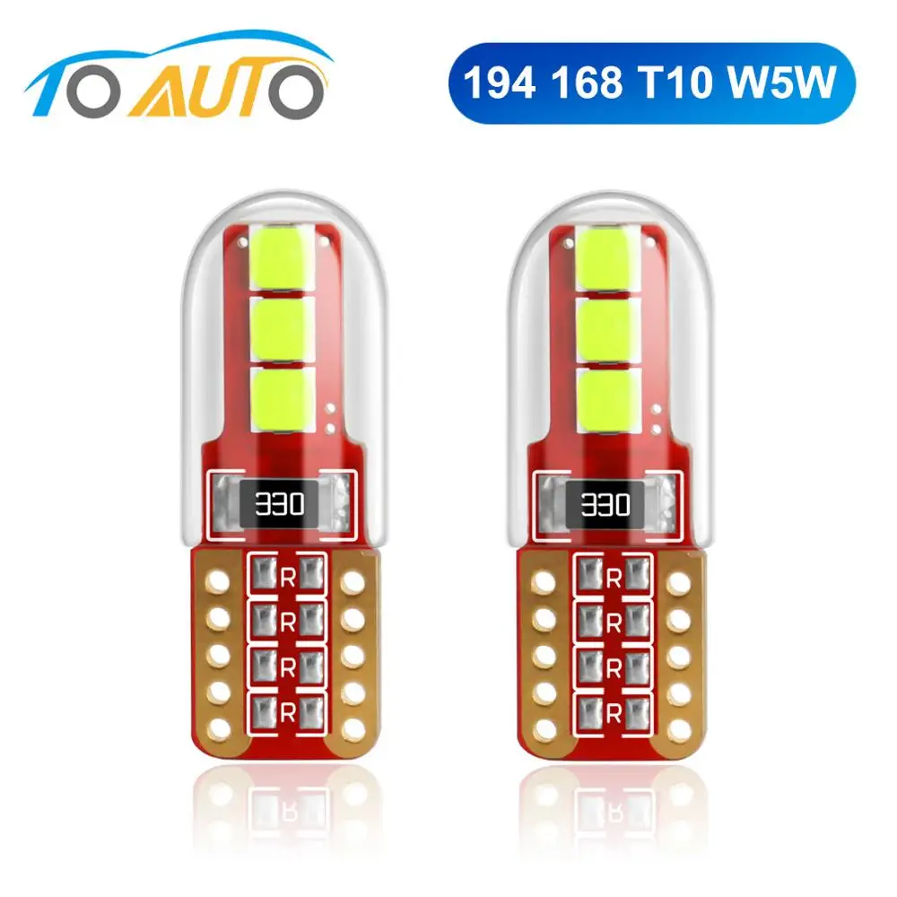 

2Pcs T10 LED W5W WY5W 501 168 3535 LED Chips Super Bright Car Reading Dome Lights Auto Marker Lamps Wedge Clearance Bulbs