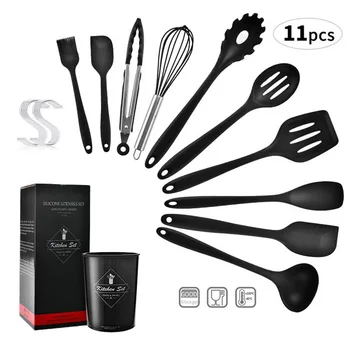 

11 sets of silicone tableware storage bucket set of non stick pan, cooking tools set for, kitchen tools, 10 sets for kitchen