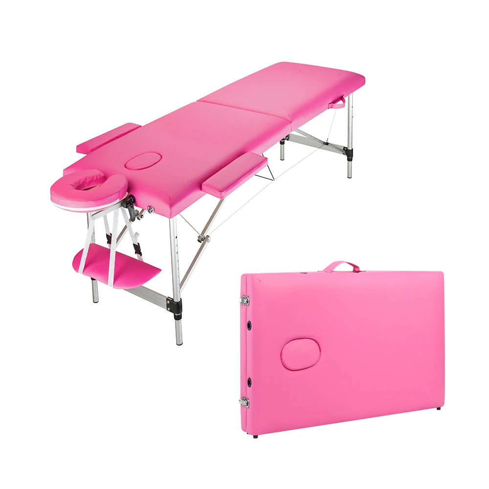Massage Table Bed 2 Sections Folding Portable Aluminum Foot Facial Spa