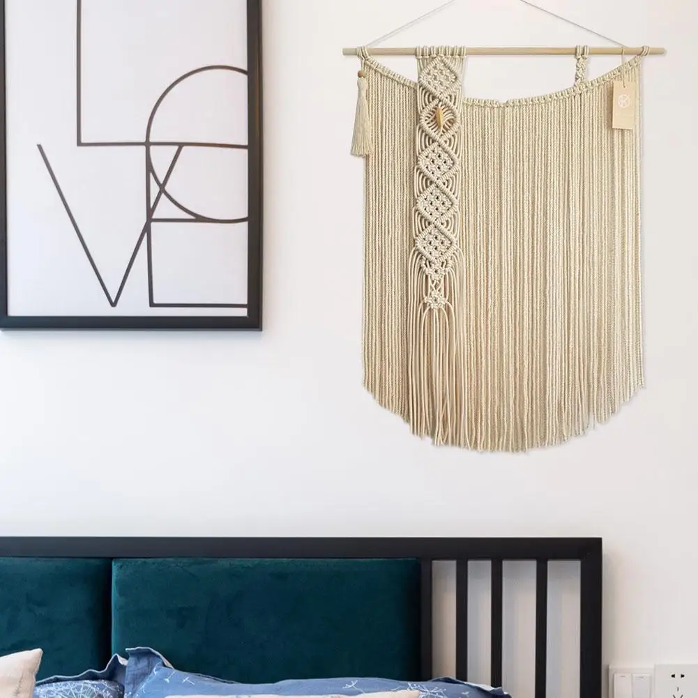 Макраме тканый хлопок стене висит Boho Chic богемный комнаты гобелен с геометрическим рисунком красивые художественные квартира украшения комнаты