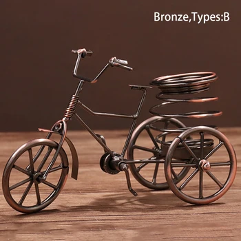 

Study Room Desk Organizer Pen Holder Non Slip Retro Tricycle Shape Simple Craft Gift Iron Storage Home Decor Office Ornament