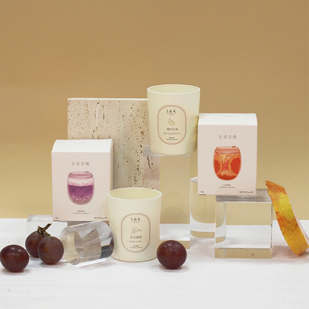 L&ampK Aromatherapy Scented Candle Gift Box Fruit Tea Scent Smokeless with Souvenir Bedroom Sleep Aid Fruity Aroma in Glass | Дом и сад