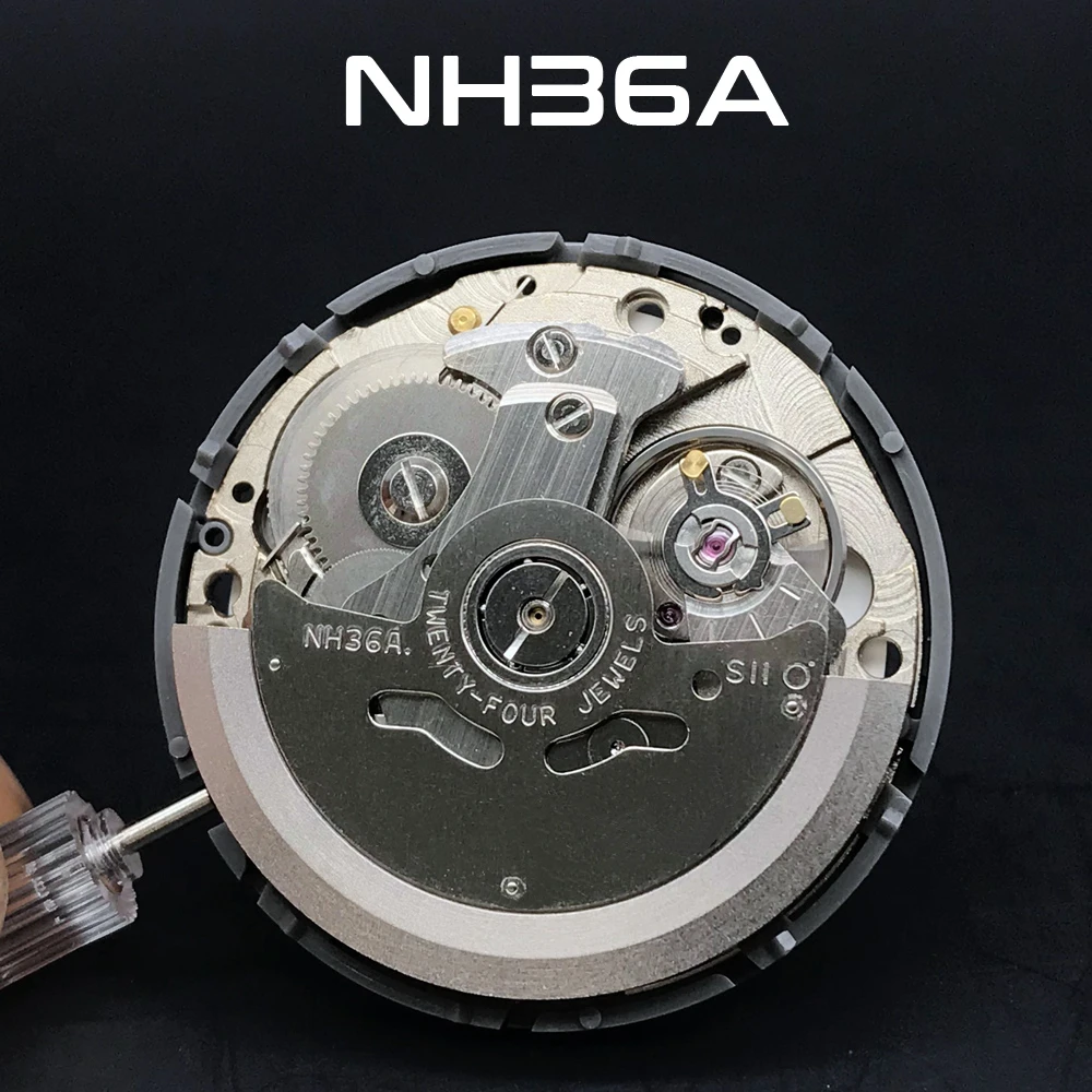 Llevar soldadura Otoño Seiko movimiento mecánico automático NH36A Original, con ventana de  día/fecha, 24 joyas, 4R36, NH36, movimiento de bobinado automático Original  de Japón|Mecanismo de reloj| - AliExpress