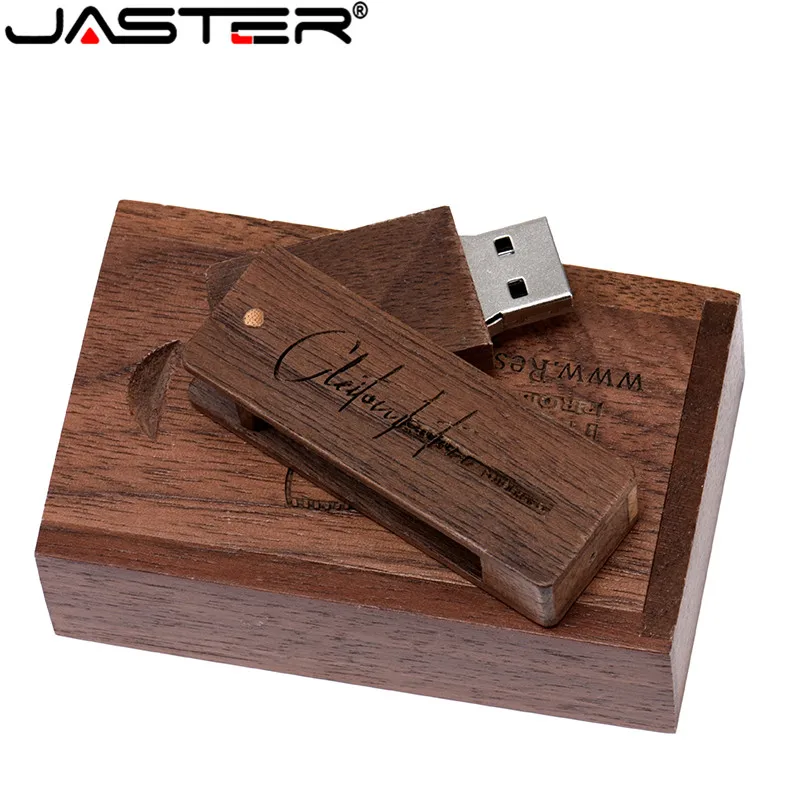 JASTER USB 2,0(10 шт. бесплатный логотип) Деревянный usb+ Push-pull box USB флэш-накопитель карта памяти 4G 8G 16G 32G 64G u диск подарки