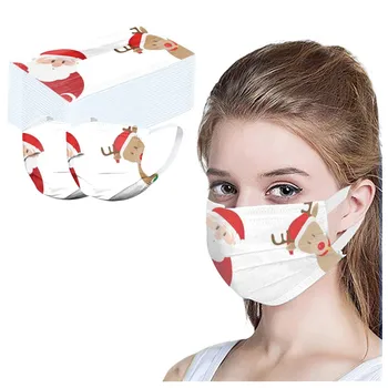 

50Pcs Unisex Disposable Mask Mascarilla Dustproof Soft Masks For Adults 3-Layer Non-woven Christmas Masks Masque Mondkapjes