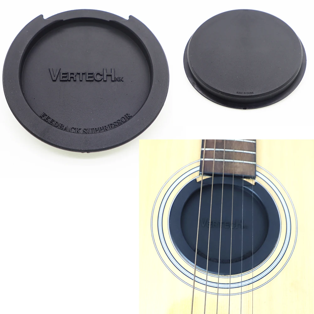 2pcs 100mm Guitar Soundhole Cover Black Sound Hole Protector Rubber for