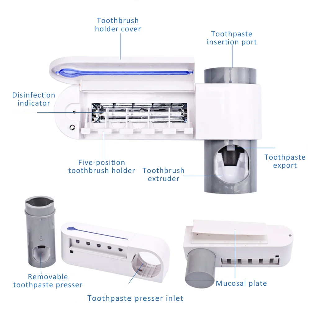 Антибактериальный Ультрафиолетовый держатель для зубных щеток стерилизатор автоматический диспенсер для зубной пасты соковыжималка аксессуары для ванной комнаты Набор