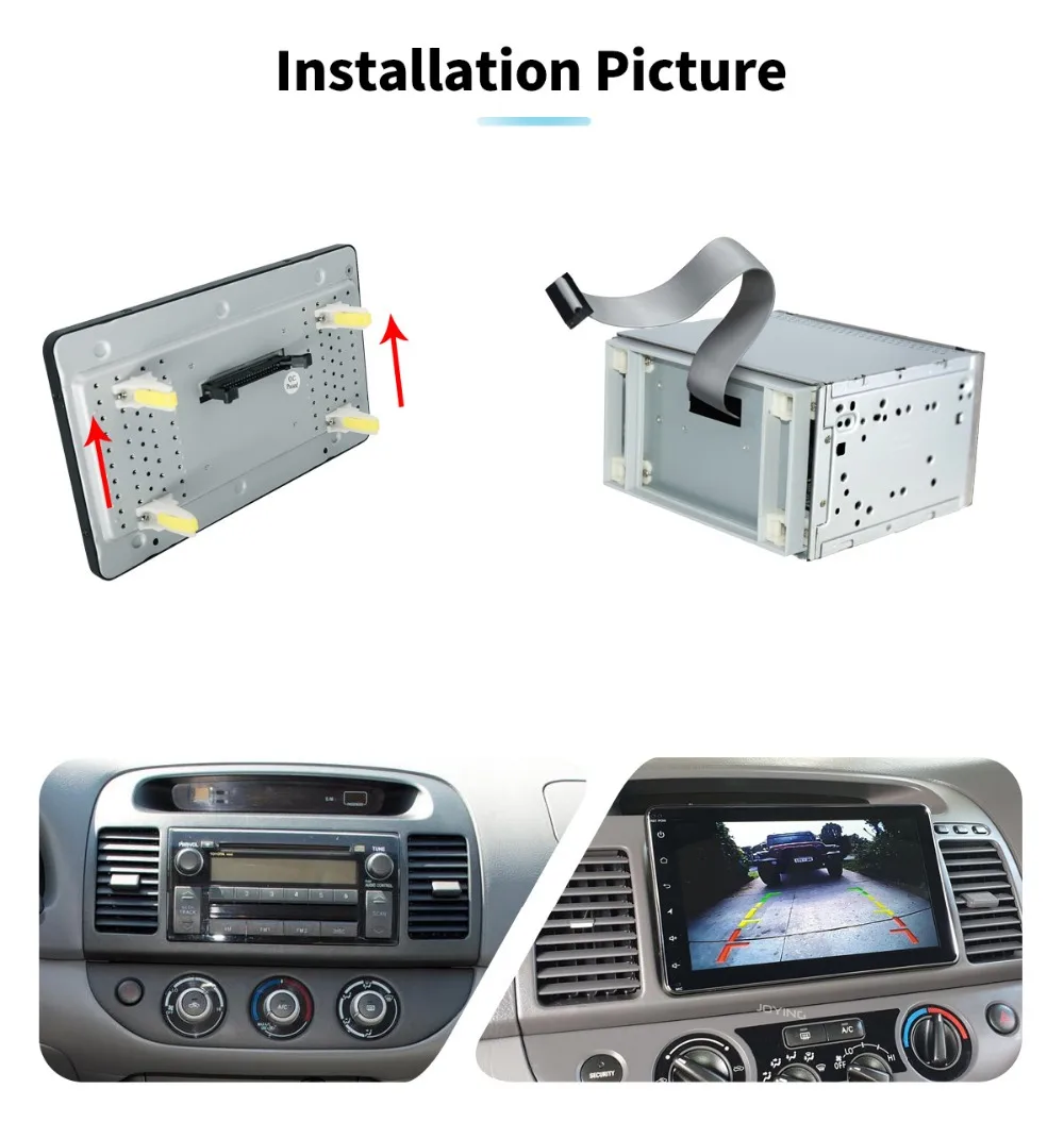 Discount JOYING 2 din car radio  Android 8.1 For Toyota Corolla Octa Core 8"touch screen DSP Mirror link Split Screen Support DVR/OBD/SWC 12