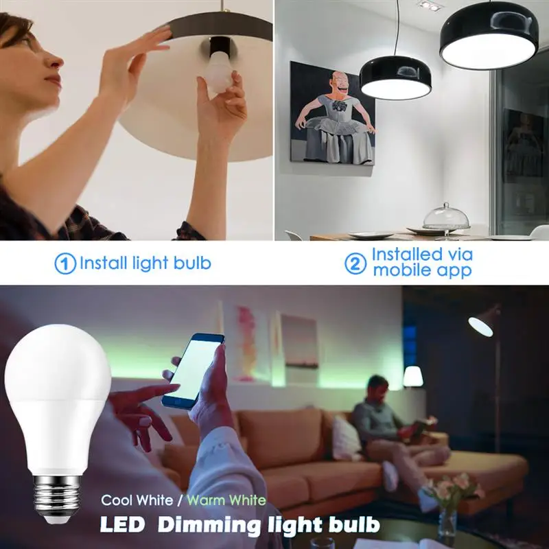 Умная лампа с Wi Fi затемняемый Светодиодный светильник 15 E27/E14/B22 Amazon Alexa Google Home
