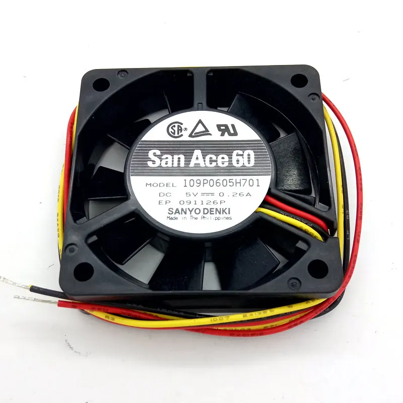 SANYO 109P0605H701 DC5V 0.26A 60*60*15 мм 3 линии Вентилятор охлаждения