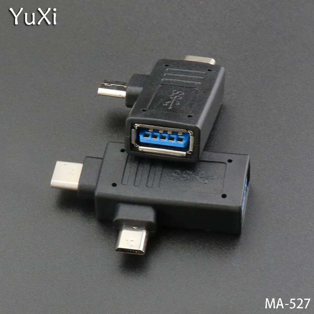 Юйси 1 шт. 2 в 1 сплиттер OTG адаптер USB 3,0 Женский микро usb тип-c Мужской конвертер для samsung Xiaomi USB3.0 разъем