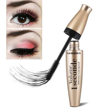 

High Quality YANQINA Black Eye Mascara Long Eyelash Silicone Brush Curving Lengthening Mascara Waterproof Makeup New