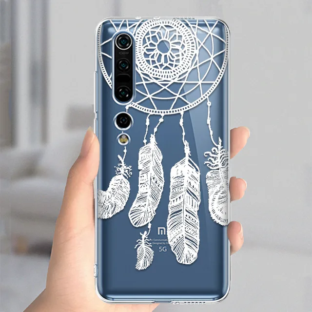 White Mandala Case For Xiaomi Redmi Note 10 8T 9 8 7 Pro 9A MI Note 11 10 9 9T Pro SE A3 Lite Poco X3 NFC F1 Soft TPU Phone Back W0001