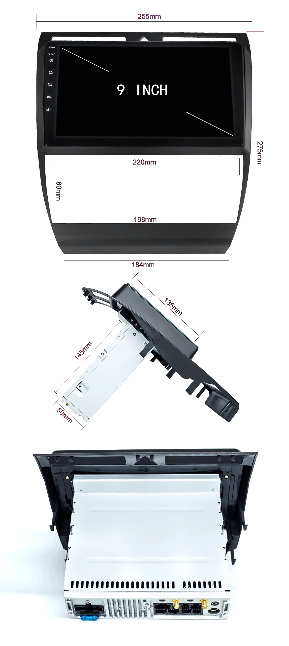 Perfect IPS DSP 4G 64G Android 9.0 GPS Navigation Car Radio for Audi A6 S6 RS6 1997-2004 Multimedia WIFI HD Touchscreen AUX USB 8 core 19