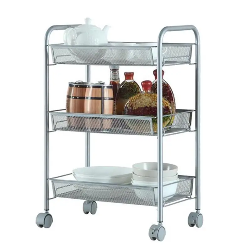 

Practical Honeycomb Mesh Style 3 Layers Removable Storage Trolley Cart Rack
