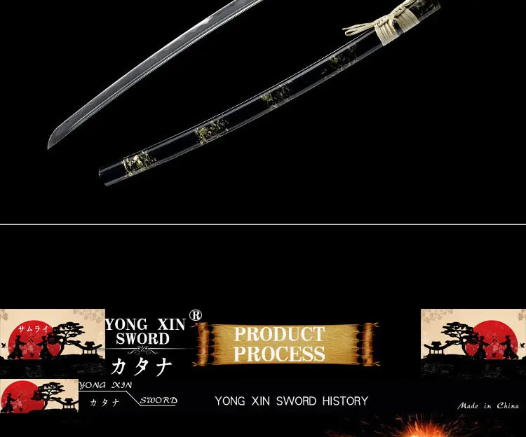 Handmade Sword Japanese Samurai Katana 1060 Carbon Steel Sharp Espadas Full Tang Battle Ready Katana Tameshigiri Japanese Knife