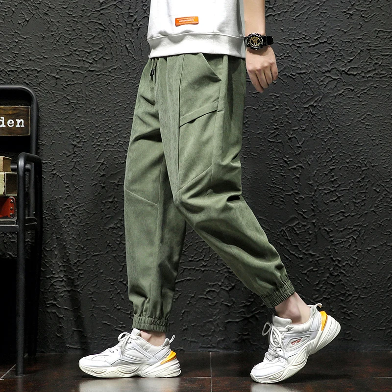 

2020 Peach Skin Fabric Trousers Leisure Time Pants Male Loose Pants Bound Feet Pants Joggers Sweatpants Harem Pants